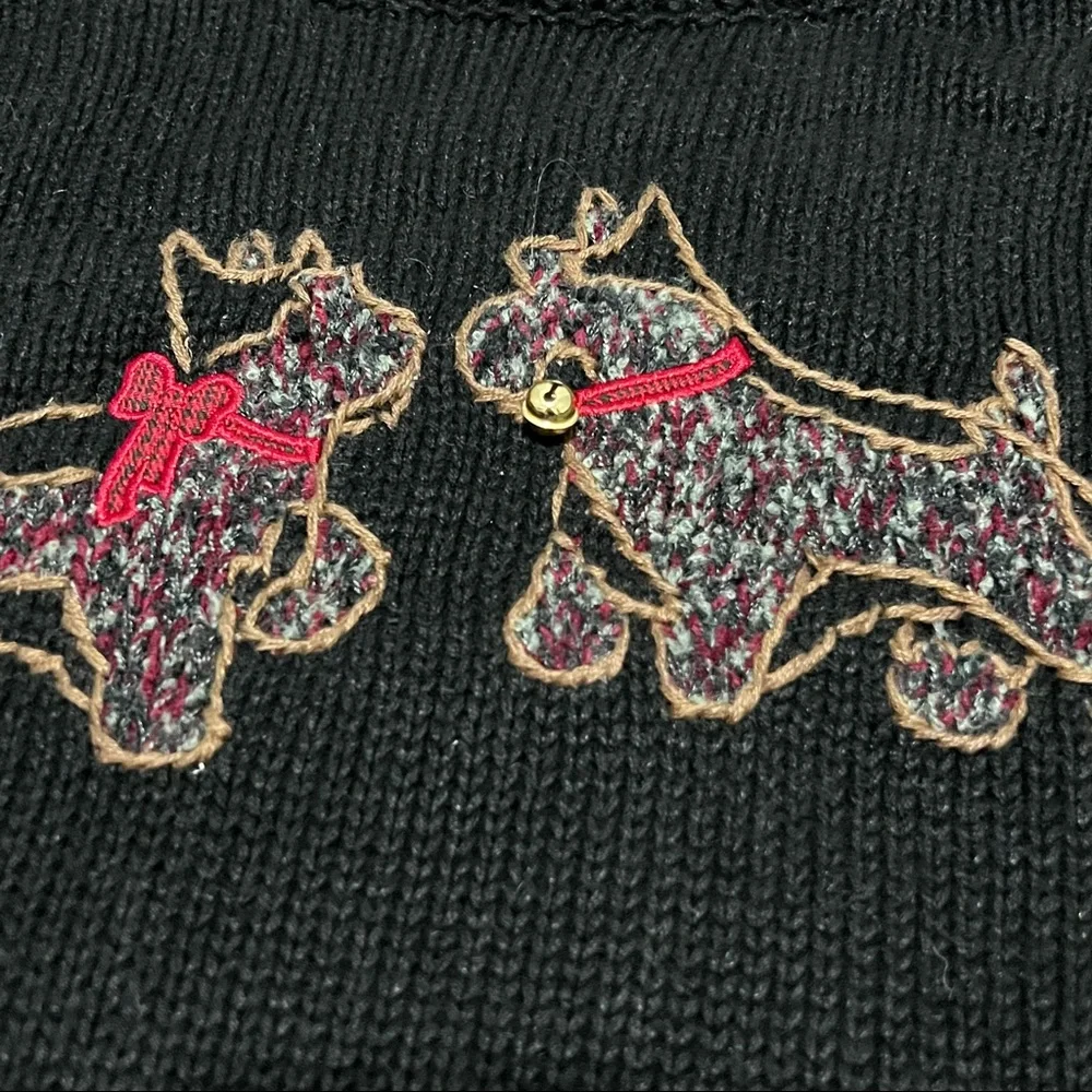 Christopher & Banks Hand Embroidered Dogs Rolled Neck Holiday Sweater - Picture 4 of 9